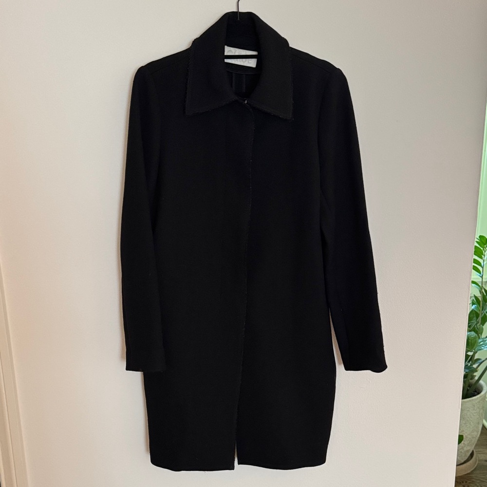 CHLOE Vintage Black Long Tailored Pea Coat